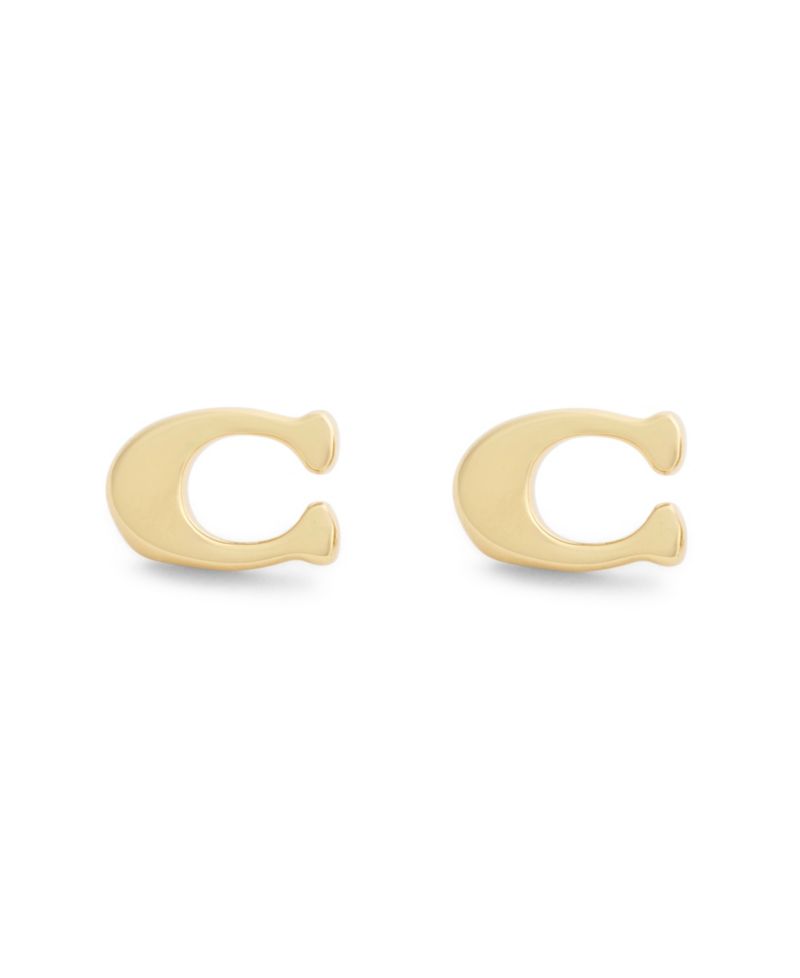 Gold Signature C Stud Earrings
