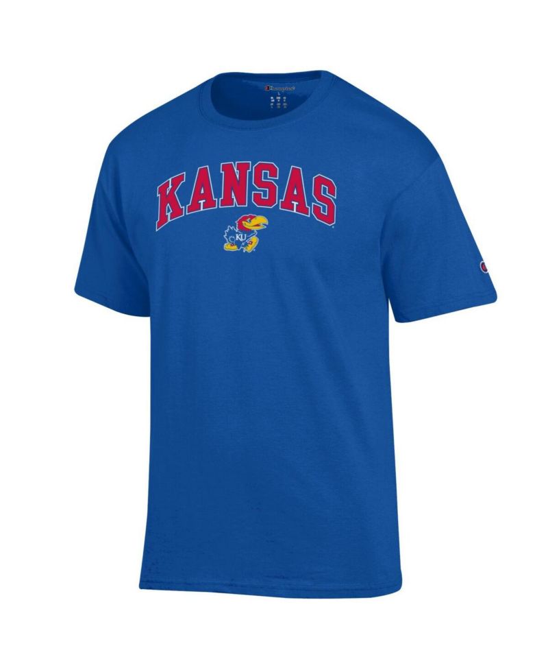 Men's Charcoal Kansas Jayhawks Arched Logo T-Shirt