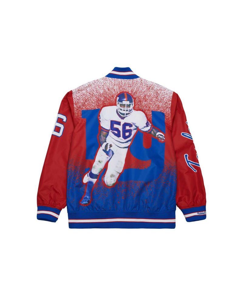 Men's Lawrence Taylor Royal New York Giants Retired Player Graphic Full-Snap Satin Jacket