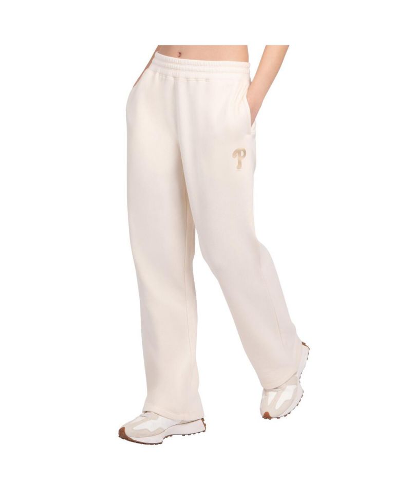 Women's Cream Philadelphia Phillies Pastel High Waisted Fleece Pants