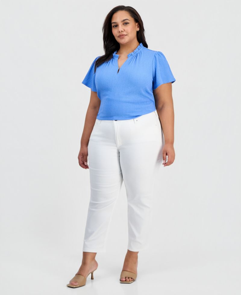 Plus Size Lexington High Rise Crop Straight Leg Jeans