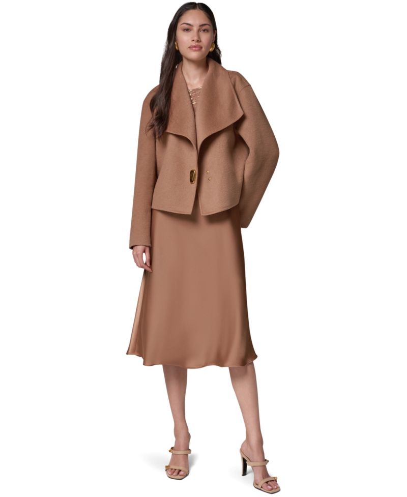 Women's Wrap Short Jacket with Hardware Closure