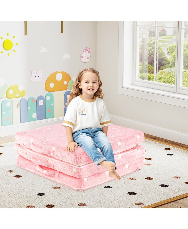 Foldable Floor Mattress for Kids with Washable Cover