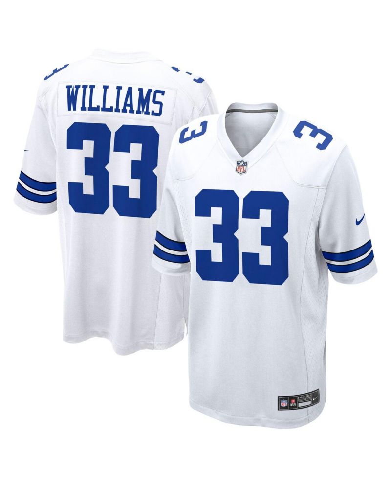 Men's Javonte Williams White Dallas Cowboys Game Jersey