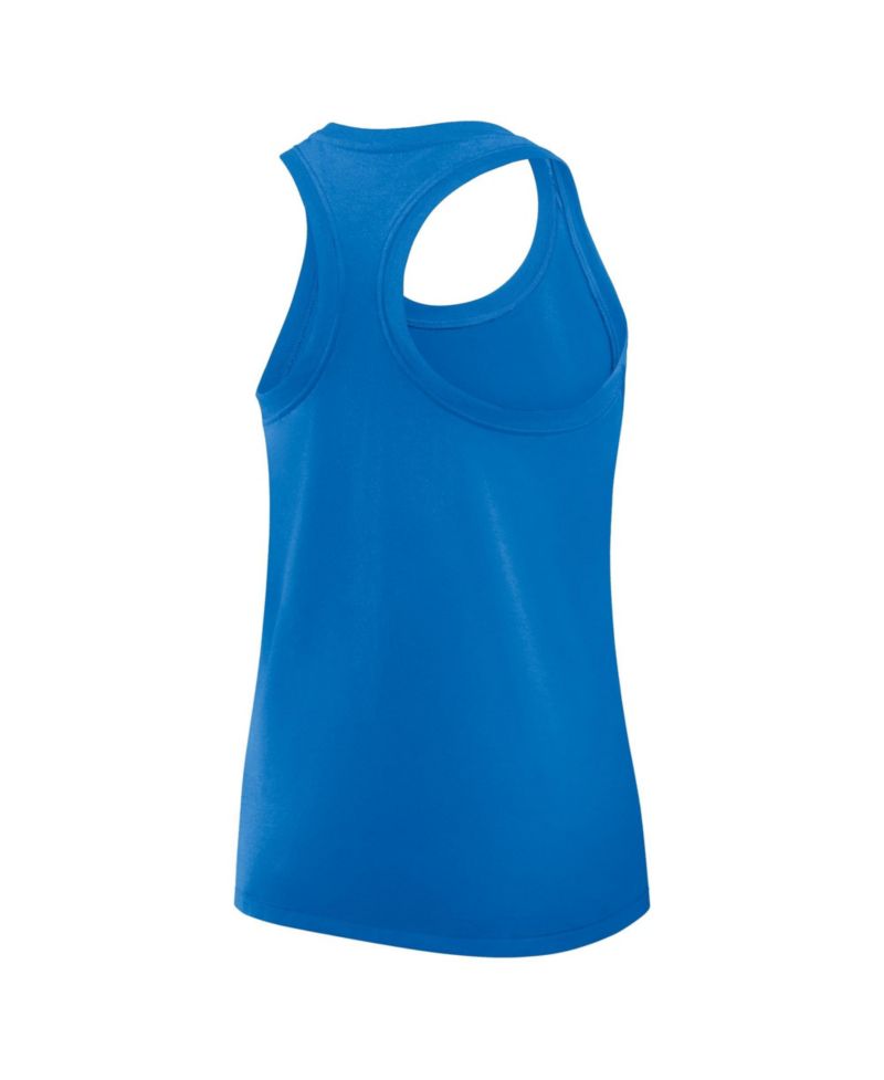 Women's Blue Detroit Lions Hurry Up Tri-Blend Dri-FIT Tank Top