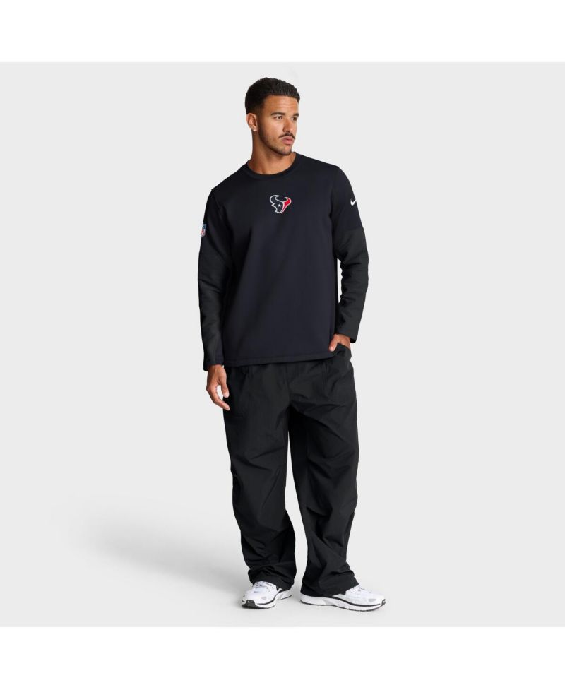 Men's Navy Houston Texans Sideline Coach Therma-FIT Long Sleeve T-Shirt