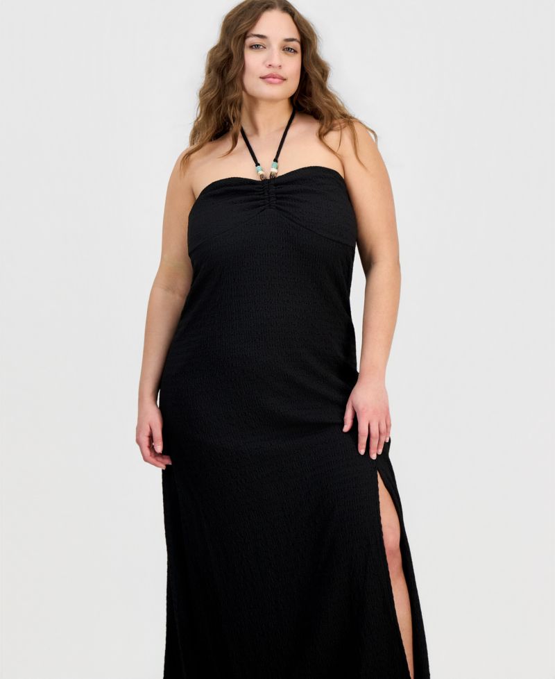 Trendy Plus Size Halter Bandeau Maxi Dress