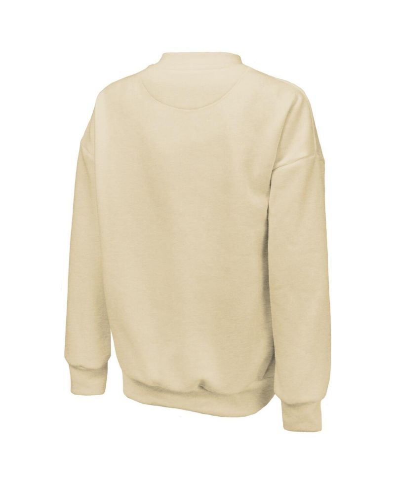 Women's Cream Golden State Valkyries Primary Logo Drop Shoulder Tri-Blend Pullover Sweatshirt