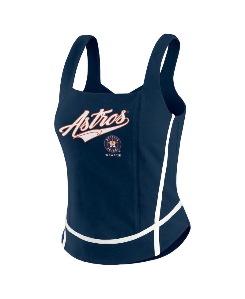 Women's Navy Houston Astros Square Neck Tank Top