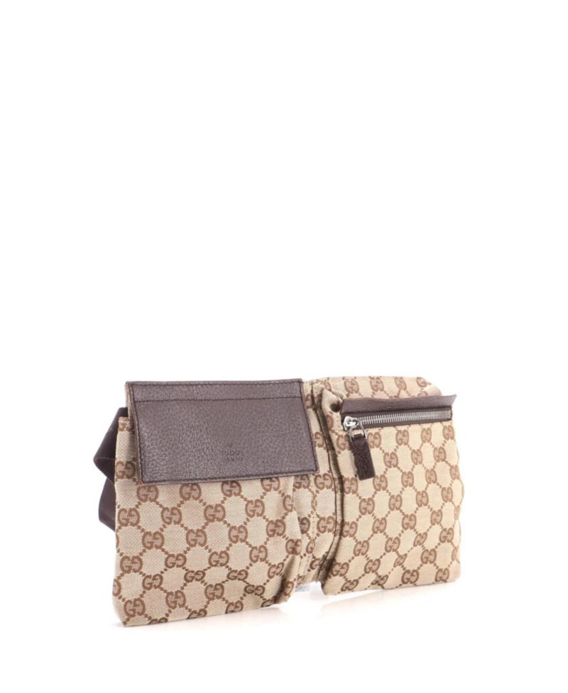 Vintage Double Belt Bag GG Canvas with Leather