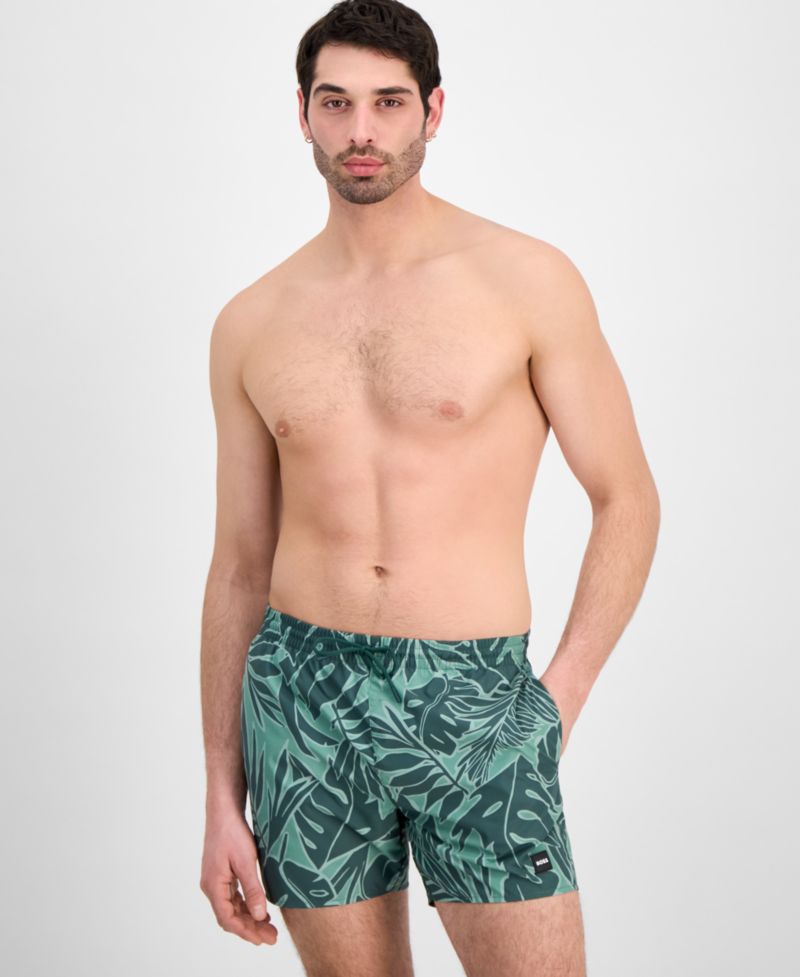 Men's 5" Tropical Print Swim Trunks