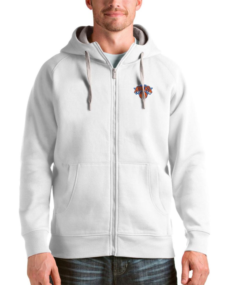 Men's White New York Knicks Logo Victory Full-Zip Hoodie