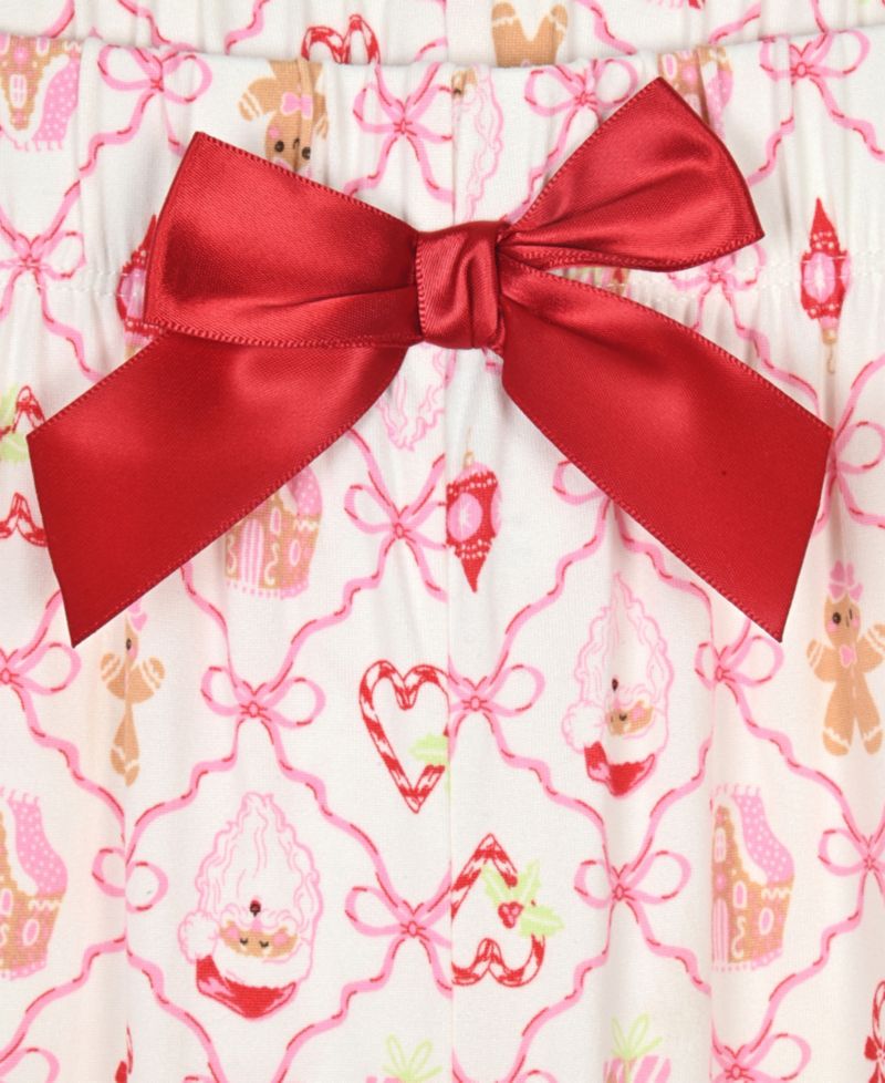 Girls' 5-16 Milky Print Long-Sleeve Button-Down Top, Pants and Scrunchie, 3-Piece Set