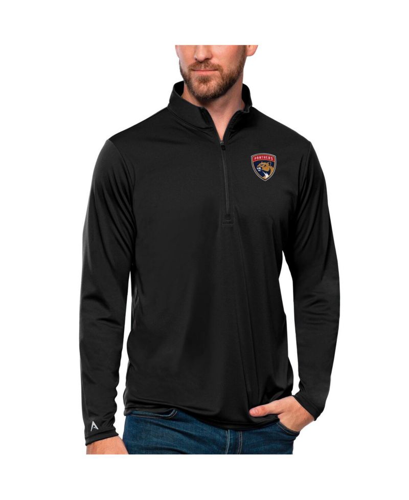 Men's Black Florida Panthers Tribute Quarter-Zip Pullover Sweatshirt