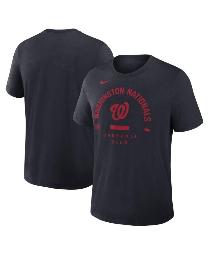 Men's Navy Washington Nationals Authentic Collection Early Work Tri-Blend Dri-FIT T-Shirt