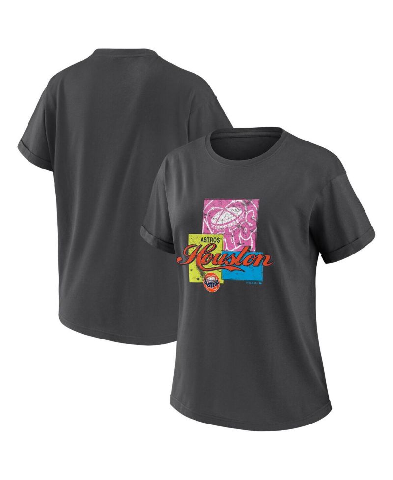 Women's Charcoal Houston Astros Domestic Box Color Boyfriend T-Shirt