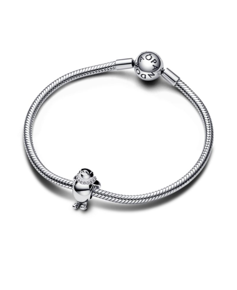 Cubic Zirconia Skiing Penguin Charm