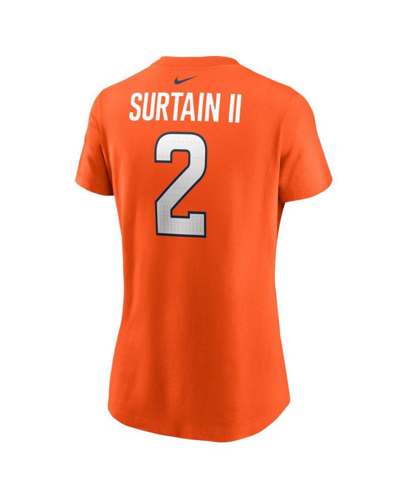 Women's Patrick Surtain II Orange Denver Broncos Player Name & Number T-Shirt