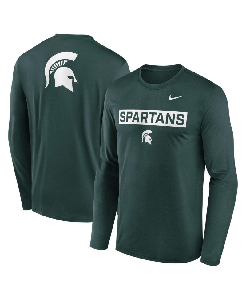 Men's Green Michigan State Spartans Primetime Campus 2-Hit Legend Dri-FIT Long Sleeve T-Shirt
