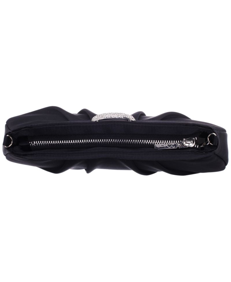 Amy Crystal Buckle Ornament Zip-Top Small Clutch Handbag