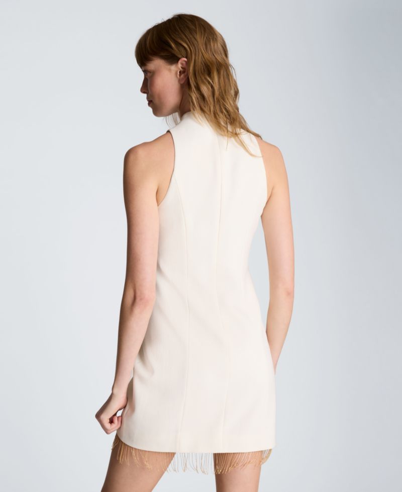 Women's Sleeveless Mock Neck Suit Mini Dress