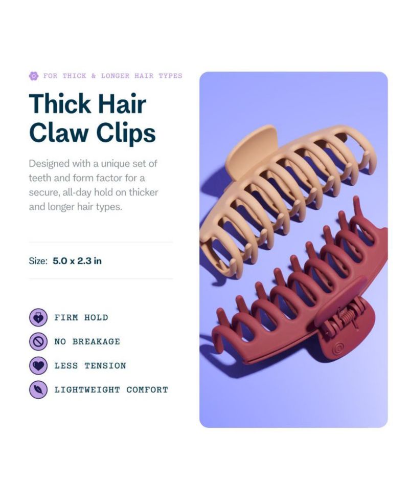 Thick Hair Claw Clips Large Hair Claws for Curly and Textured Hair 2 Pack