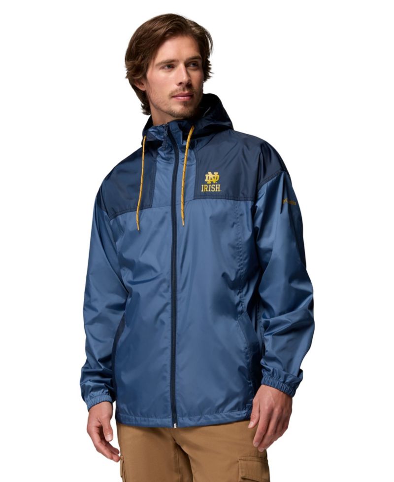 Men's Navy Notre Dame Fighting Irish Flash Challenger II Full-Zip Hooded Windbreaker