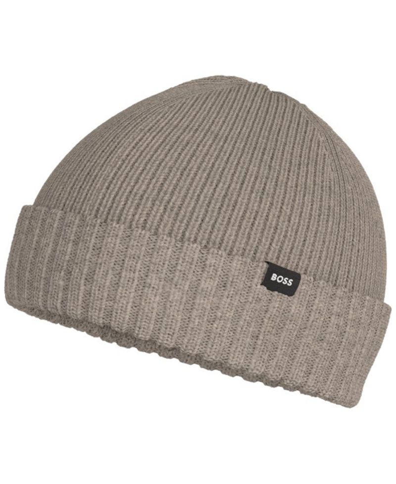 Boss Ribbed Stretch-Fit Wool-Blend Pazzetto Beanie