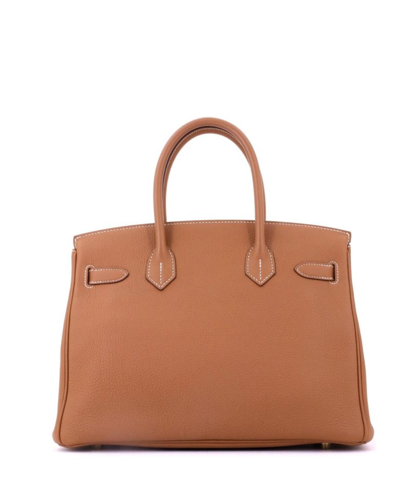 Pre-Owned HERMES Pre-Owned Hermes Birkin 30 Handbag Brown Togo with Gold Hardware