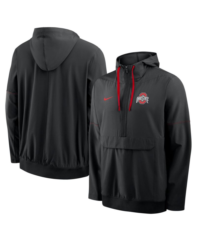 Men's Scarlet Ohio State Buckeyes 2026 Sideline Anorak Half-Zip Hoodie Sweatshirt