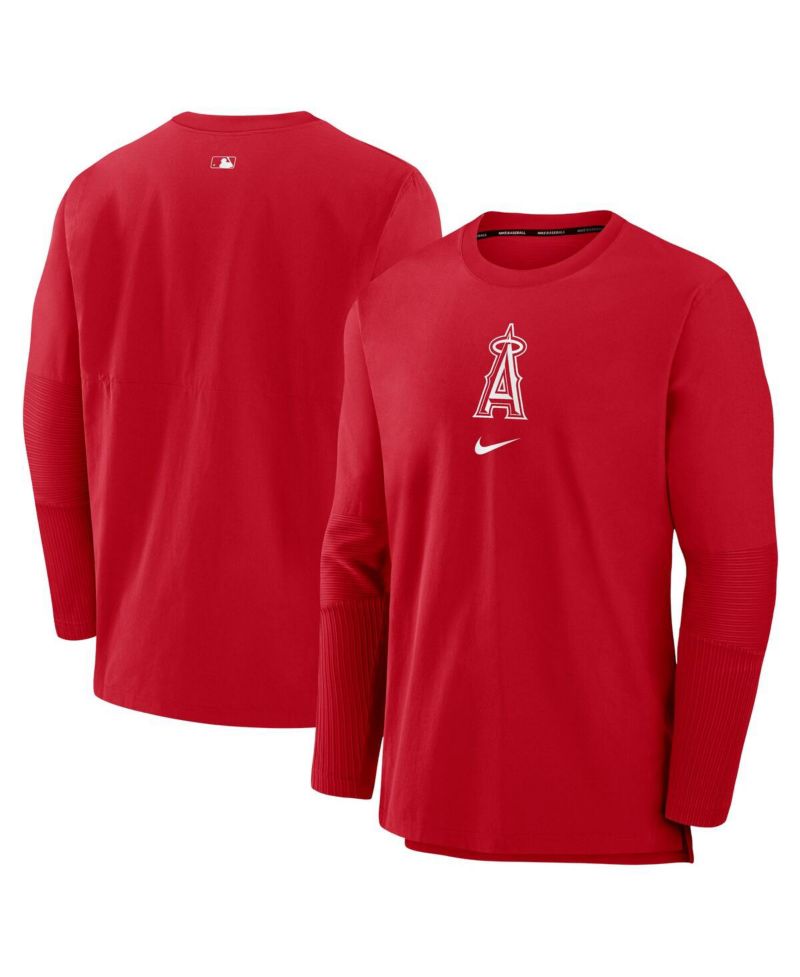 Men's Red Los Angeles Angels Authentic Collection Player Performance Pullover Sweatshirt