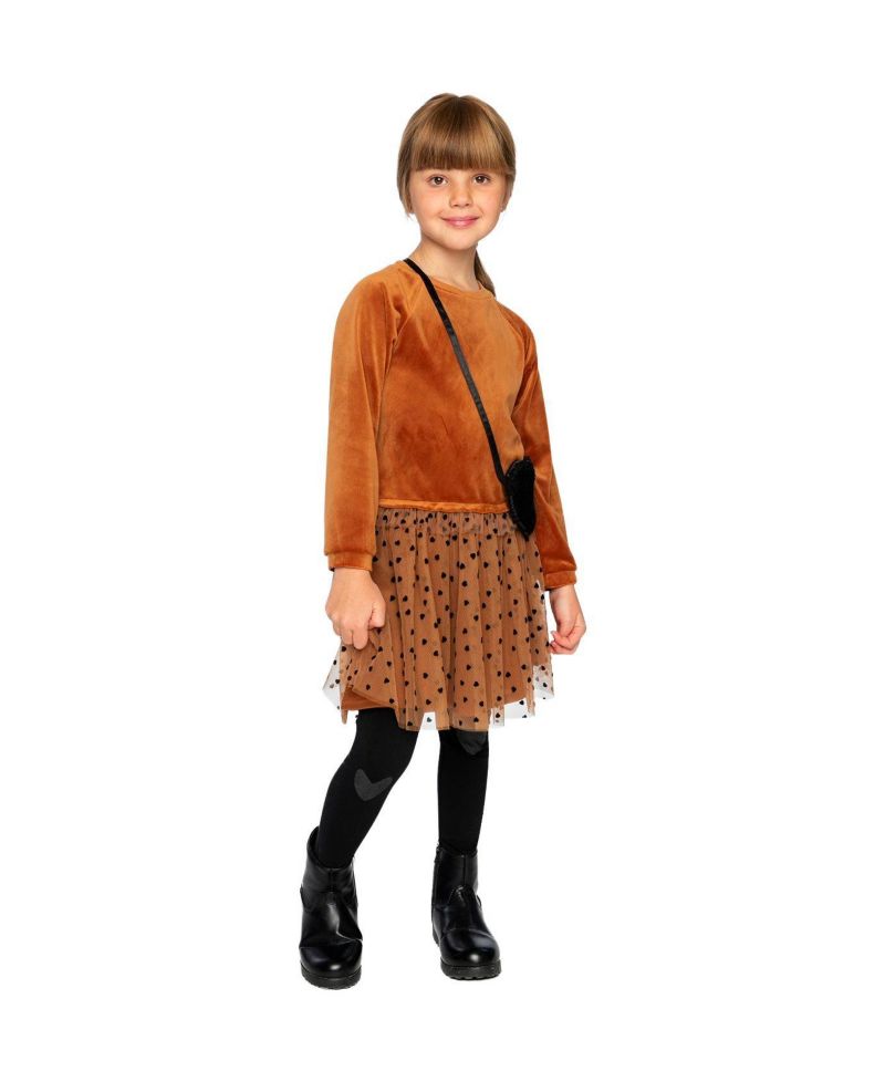 Little and Big Girl 6 - 14 Bi-Material Dress