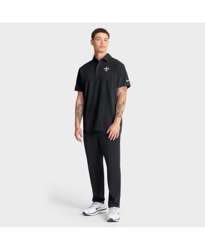 Men's Black New Orleans Saints Sideline City Pride Woven Performance Polo Shirt