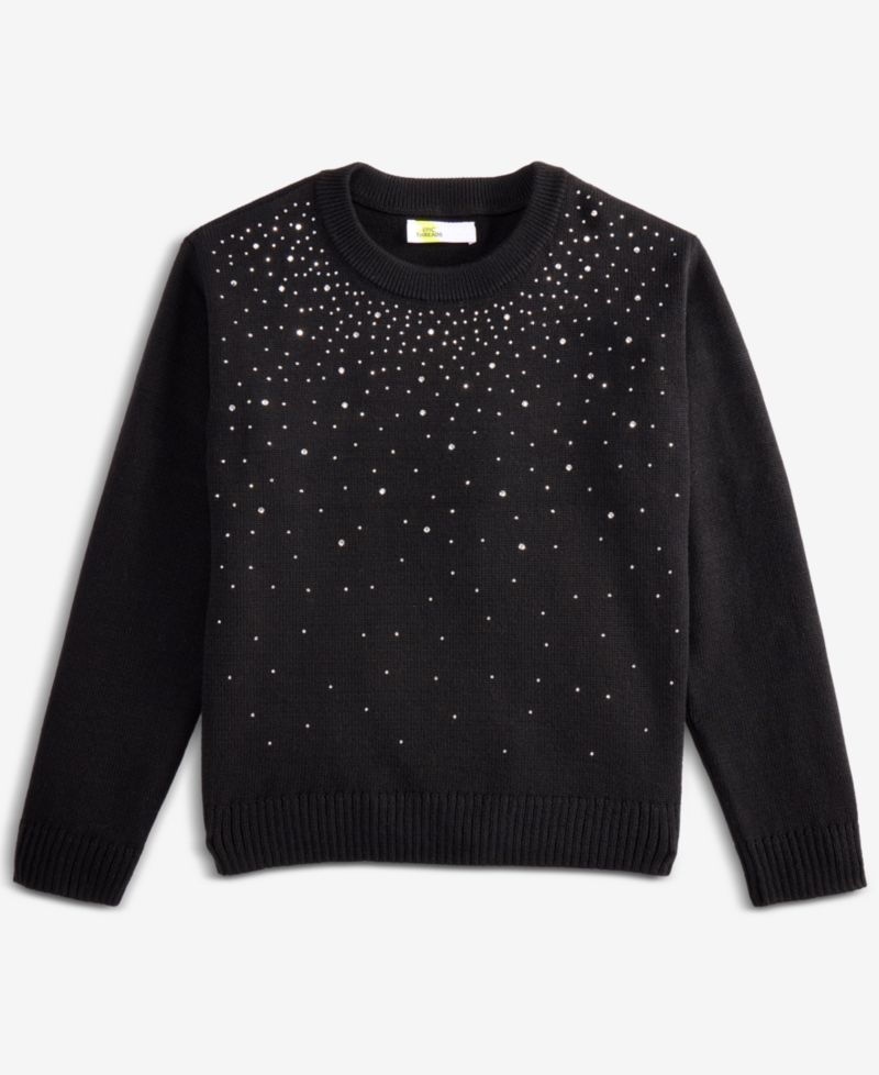 Girls' XS-XL Embellished Long-Sleeve Sweater