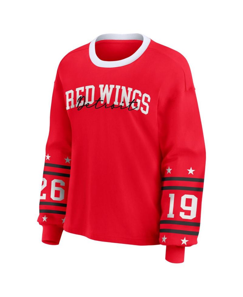 Women's Red Detroit Red Wings Long-Sleeve Sport T-Shirt
