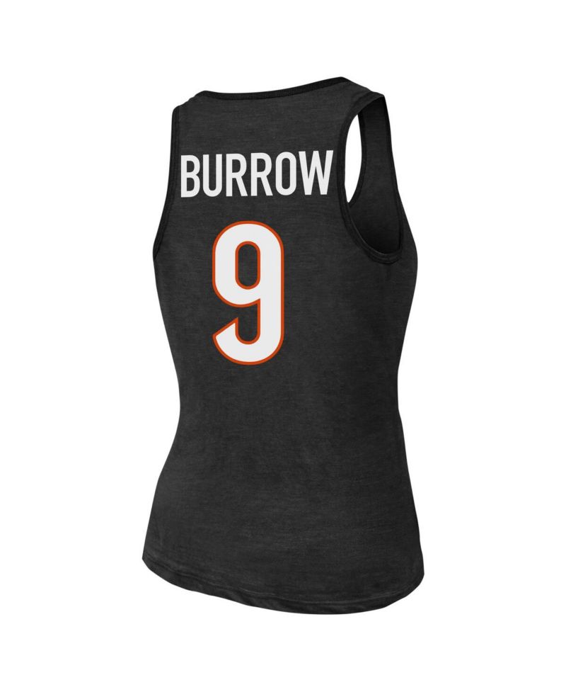 Women's Joe Burrow Black Cincinnati Bengals Name & Number Tri-Blend Tank Top