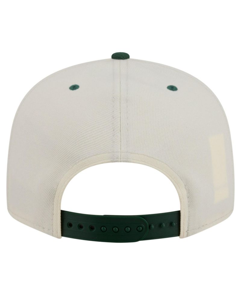 Men's Cream Green Bay Packers Oversized Slogan 9FIFTY Snapback Hat
