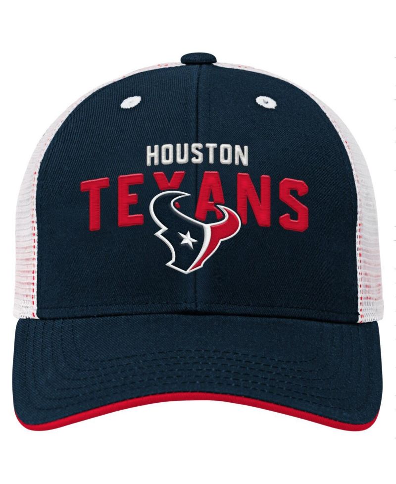 Big Boys and Girls Navy Houston Texans Core Lockup Trucker Adjustable Hat