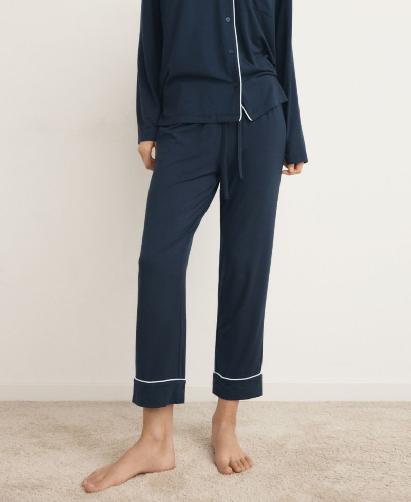 Women's Two-Piece Piping Detail Pajamas
