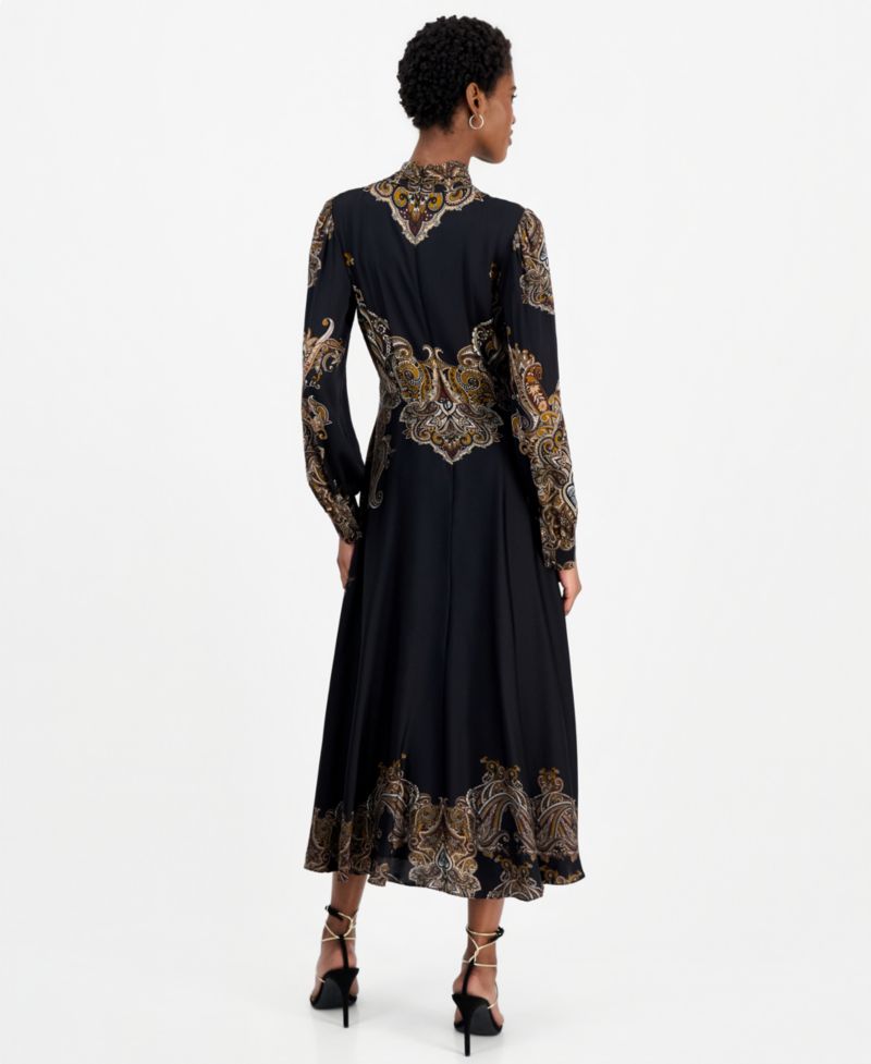 Women's Raquel Midi A-Line Twist-Neck Dress