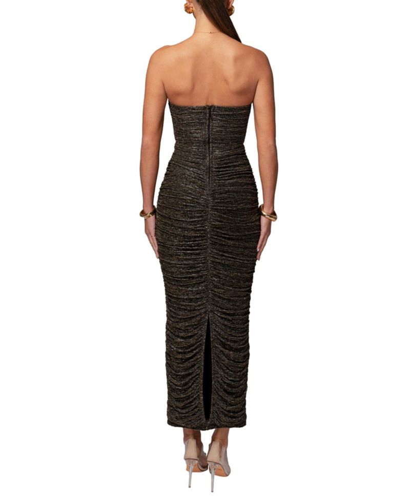 Women's Metallic Mesh Maxi Dress