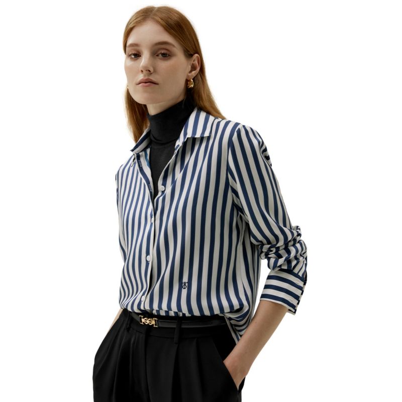 Синий Белый Pinstripes