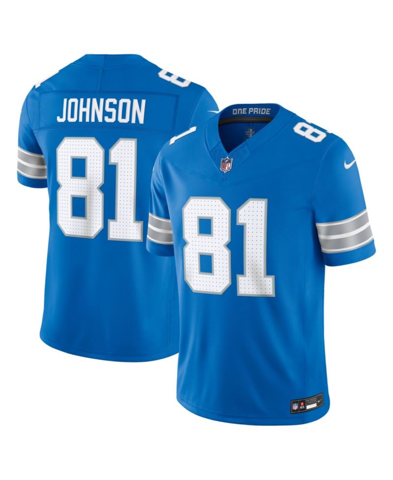 Men's Calvin Johnson Blue Detroit Lions Vapor F.U.S.E. Stitched Retired Limited Jersey
