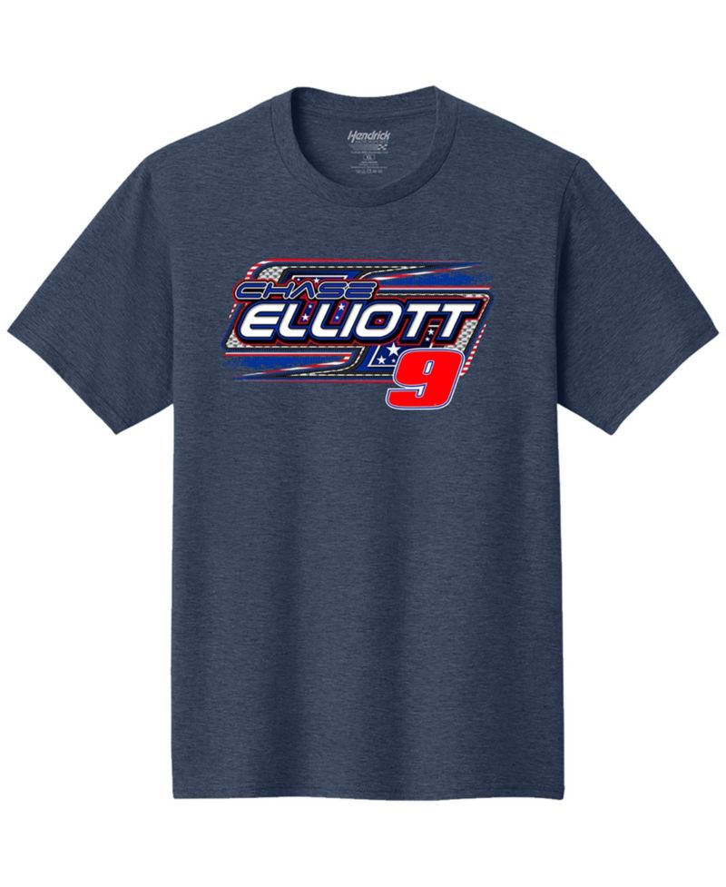 Men's Heather Navy Chase Elliott NAPA Patriotic Car T-Shirt