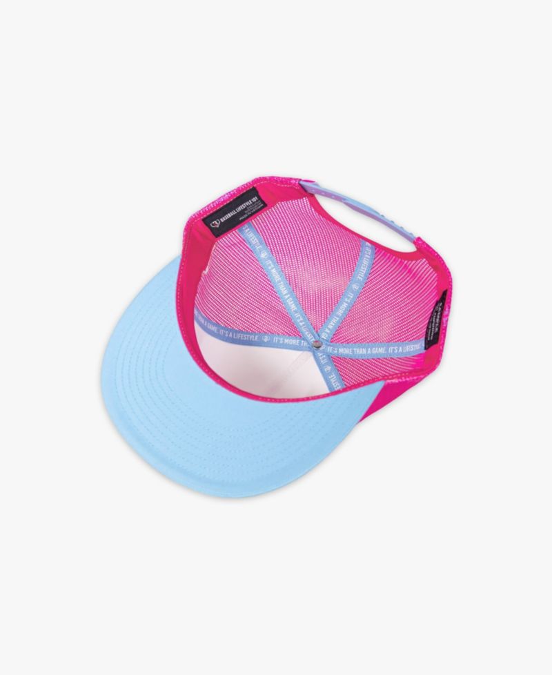 Men's Lifestyle 101 Pink/Light Blue Signature Adjustable Trucker Hat