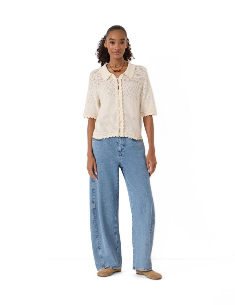 Women's Pointelle Cotton Cardigan