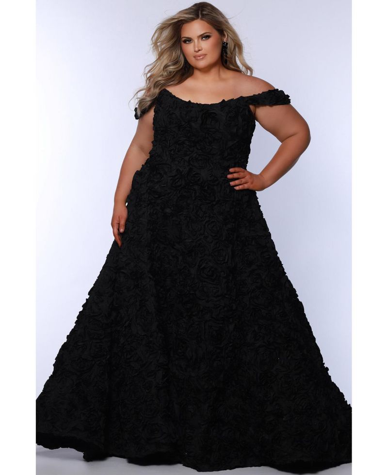 Women's Off The Shoulder Rosette A-Line Evening Gown