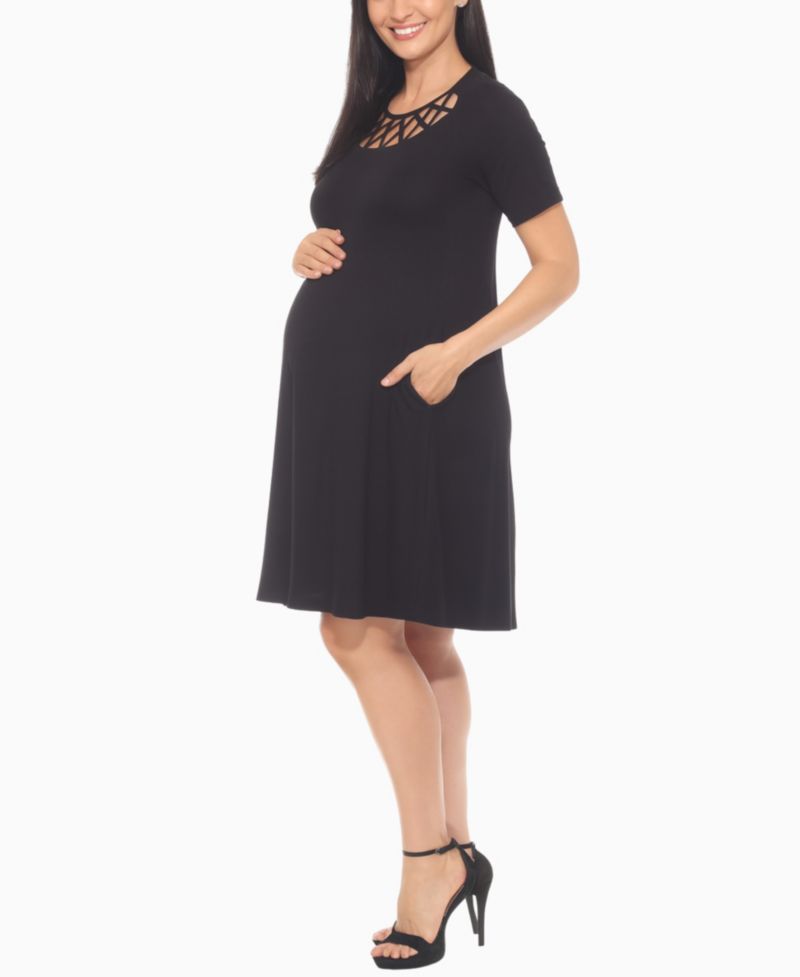 Women's Crisscross Neckline Maternity Dress