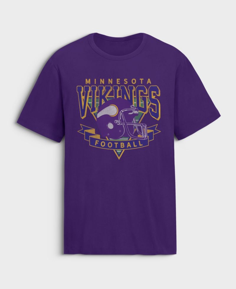 Men's Purple Minnesota Vikings Old Fashion Rushing Legacy Cotton T-Shirt