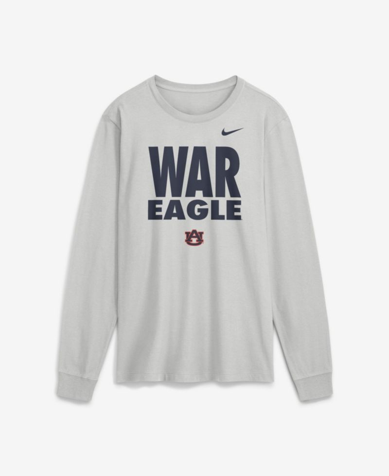 Men's Gray Auburn Tigers 2026 Sideline Slogan Dri-FIT Long Sleeve T-Shirt